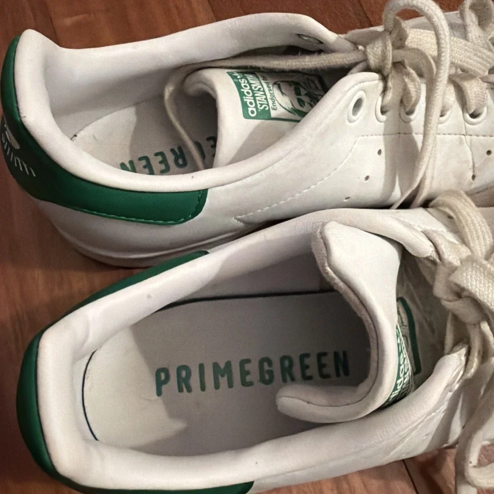 Adidas Stan Smith Men's Lux Shoes US9 UK 7.5 Cloud White Collegiate Green Used